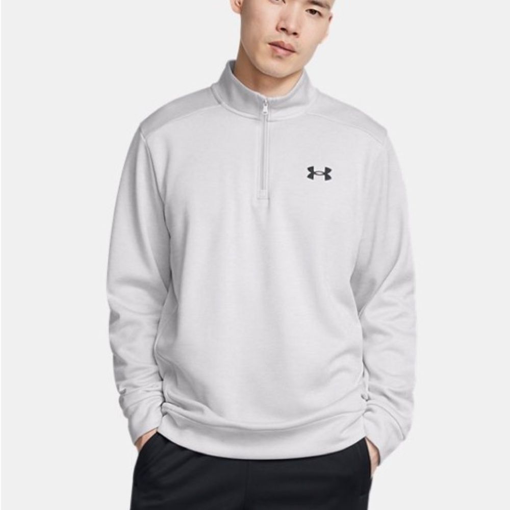Under Armour Men's Threadborne Quarter Zip  Heat Gear WHITE/GREY XL